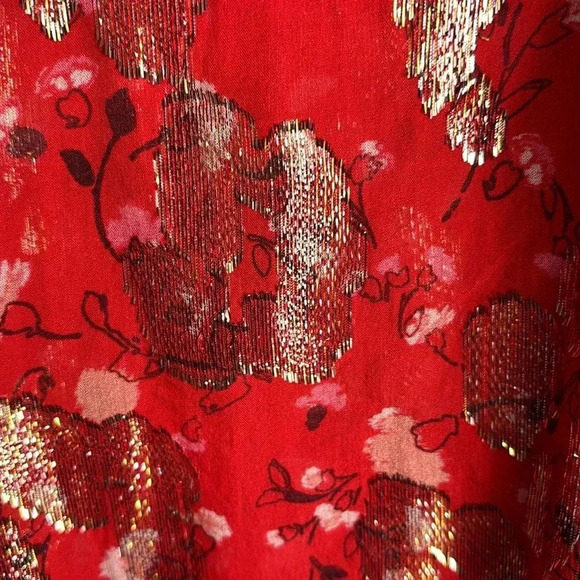 ba&sh Silk and Metallic Quarter Sleeve Button Up Blouse - Picture 10 of 13